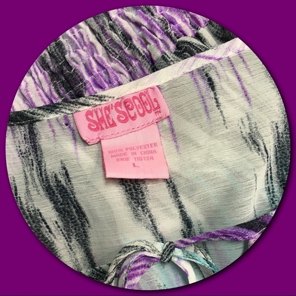 𝅺she's Cool 💕Bright Multi-hues Ruffled Sheer Top💕 - Picture 4 of 4